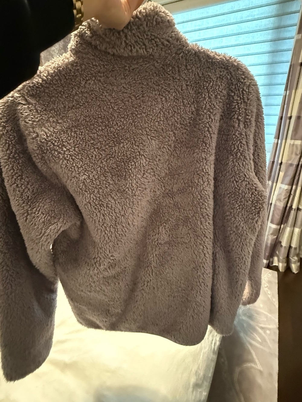 Uniqlo Fluffy Yarn Fleece Full-Zip Jacket brown size small - Picture 5 of 9